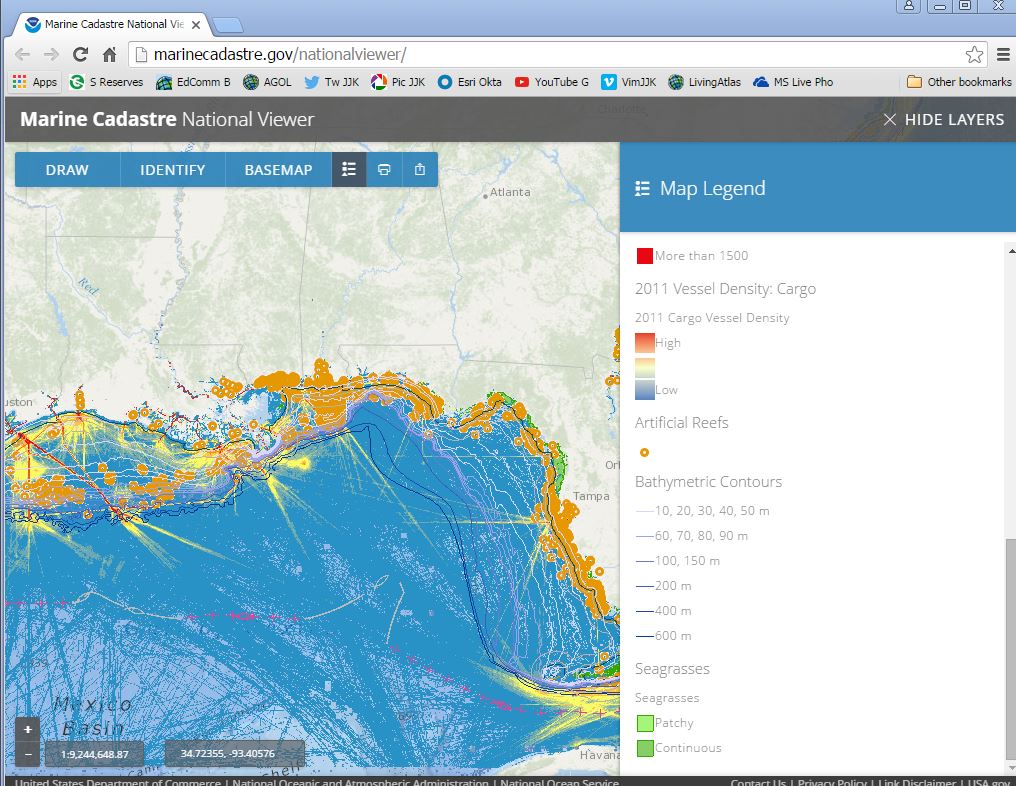 The Marine Cadastre Data Viewer and Portal.